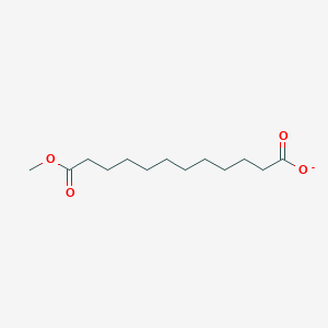 molecular formula C13H23O4- B8519537 Dodecanedioic acid, monomethyl ester 