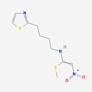 molecular formula C10H15N3O2S2 B8519661 N-[1-(Methylsulfanyl)-2-nitroethenyl]-4-(1,3-thiazol-2-yl)butan-1-amine CAS No. 61832-44-8