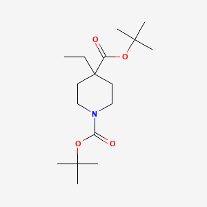 molecular formula C17H31NO4 B8519767 Di-tert-butyl 4-ethylpiperidine-1,4-dicarboxylate 