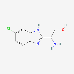 molecular formula C9H10ClN3O B8519780 2-hydroxy-1-(5-chloro-1H-benzimidazol-2-yl)ethylamine 