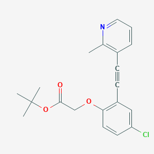 molecular formula C20H20ClNO3 B8519844 Tert-butyl{4-chloro-2-[(2-methylpyridin-3-yl)ethynyl]phenoxy}acetate 