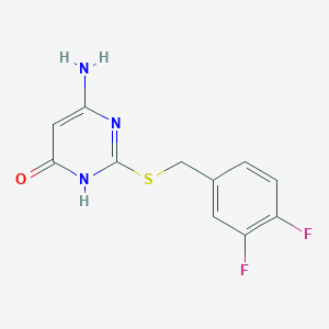 molecular formula C11H9F2N3OS B8519864 6-Amino-2-[(3,4-difluorobenzyl)thio]pyrimidin-4-ol 