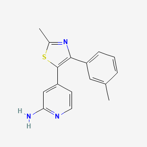 molecular formula C16H15N3S B8520008 4-[2-Methyl-4-(3-methylphenyl)-1,3-thiazol-5-YL]-2-pyridylamine CAS No. 303162-38-1