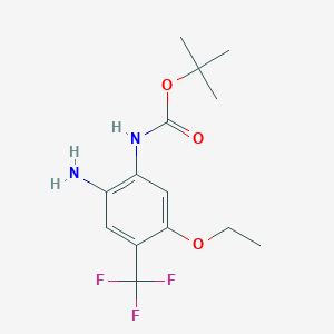 molecular formula C14H19F3N2O3 B8520012 Carbamic acid,n-[2-amino-5-ethoxy-4-(trifluoromethyl)phenyl]-,1,1-dimethylethyl ester 