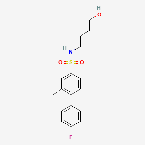 molecular formula C17H20FNO3S B8520050 [1,1'-Biphenyl]-4-sulfonamide, 4'-fluoro-N-(4-hydroxybutyl)-2-methyl- CAS No. 871114-05-5