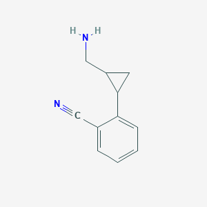 molecular formula C11H12N2 B8520077 2-[2-(Aminomethyl)cyclopropyl]benzonitrile 