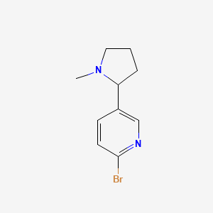 molecular formula C10H13BrN2 B8520091 2-Bromo-5-(1-methylpyrrolidin-2-yl)pyridine 
