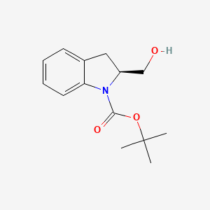 molecular formula C14H19NO3 B8520093 tert-butyl (2S)-2-(hydroxymethyl)indolinecarboxylate 