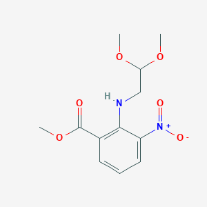 molecular formula C12H16N2O6 B8520102 Methyl 2-(2,2-dimethoxyethylamino)-3-nitrobenzoate 