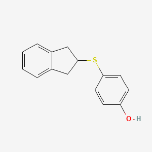 molecular formula C15H14OS B8520145 4-[(2,3-Dihydro-1H-inden-2-yl)sulfanyl]phenol CAS No. 85072-30-6