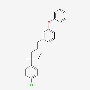 molecular formula C25H27ClO B8520223 1-[4-(4-Chlorophenyl)-4-methylhexyl]-3-phenoxybenzene CAS No. 89764-48-7