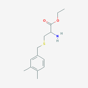 molecular formula C14H21NO2S B8520240 Ethyl 2-amino-3-[(3,4-dimethylphenyl)methylsulfanyl]propanoate 