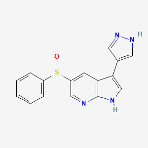 molecular formula C16H12N4OS B8520248 5-(Benzenesulfinyl)-3-(1H-pyrazol-4-yl)-1H-pyrrolo[2,3-b]pyridine CAS No. 923582-80-3