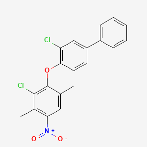 molecular formula C20H15Cl2NO3 B8520252 3-Chloro-4-(2-chloro-3,6-dimethyl-4-nitrophenoxy)-1,1'-biphenyl CAS No. 105683-52-1