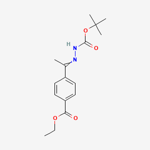 molecular formula C16H22N2O4 B8520324 Tert-butyl-2-{1-[4-(ethoxycarbonyl)phenyl]ethylidene}hydrazinecarboxylate 