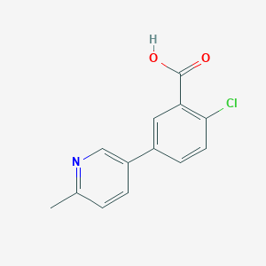 molecular formula C13H10ClNO2 B8520355 2-Chloro-5-(6-methyl-pyridin-3-yl)-benzoic acid 