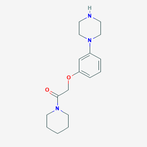 molecular formula C17H25N3O2 B8520363 2-(3-(Piperazin-1-yl)phenoxy)-1-(piperidin-1-yl)ethanone 