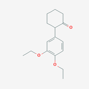 molecular formula C16H22O3 B8520439 2-(3.4-Diethoxyphenyl)cyclohexanone 