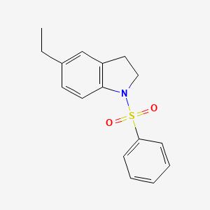 molecular formula C16H17NO2S B8520448 5-Ethyl-1-(phenylsulfonyl)indoline 