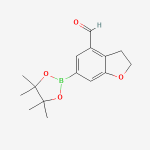 6-(4,4,5,5-Tetramethyl-1,3,2-dioxaborolan-2-yl)-2,3-dihydro-1-benzofuran-4-carbaldehyde