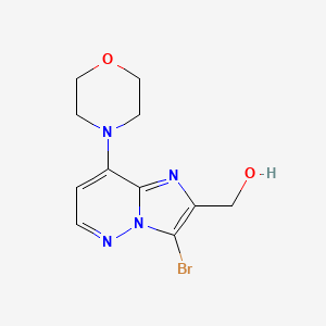 molecular formula C11H13BrN4O2 B8520453 (3-Bromo-8-morpholinoimidazo[1,2-b]pyridazin-2-yl)methanol 