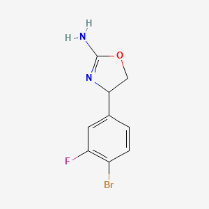 molecular formula C9H8BrFN2O B8520465 (RS)-4-(4-bromo-3-fluoro-phenyl)-4,5-dihydro-oxazol-2-ylamine 