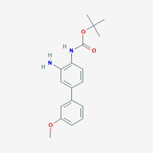 molecular formula C18H22N2O3 B8520485 Carbamic acid,(3-amino-3'-methoxy[1,1'-biphenyl]-4-yl)-,1,1-dimethylethyl ester 