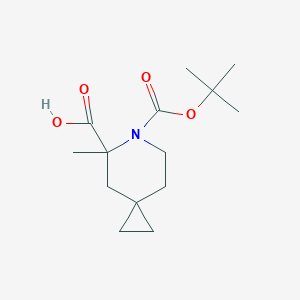 molecular formula C14H23NO4 B8520566 6-(Tert-butoxycarbonyl)-5-methyl-6-azaspiro[2.5]octane-5-carboxylic acid 