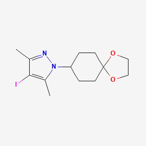 molecular formula C13H19IN2O2 B8520584 1-(1,4-Dioxaspiro[4.5]dec-8-yl)-4-iodo-3,5-dimethyl-1H-pyrazole 