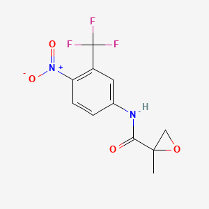 B8520600 2-Methyl-n-[4-nitro-3-(trifluoromethyl)phenyl]oxirane-2-carboxamide CAS No. 90357-50-9