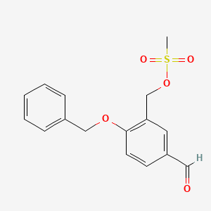 B8520674 [2-(Benzyloxy)-5-formylphenyl]methyl methanesulfonate CAS No. 402573-95-9