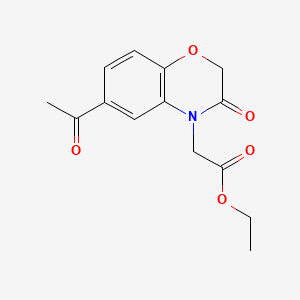 4H-1,4-Benzoxazine-4-acetic acid, 6-acetyl-2,3-dihydro-3-oxo-, ethyl ester