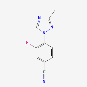 molecular formula C10H7FN4 B8520732 3-fluoro-4-(3-methyl-1H-1,2,4-triazol-1-yl)benzonitrile 
