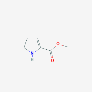 molecular formula C6H9NO2 B8520736 2-Pyrroline-2-carboxylic acid methyl ester 