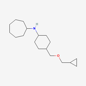 molecular formula C18H33NO B8520774 N-{4-[(Cyclopropylmethoxy)methyl]cyclohexyl}cycloheptanamine CAS No. 920280-68-8
