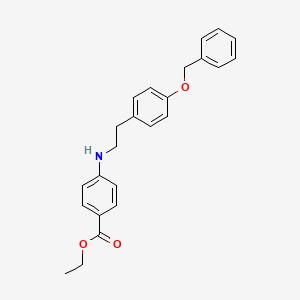 molecular formula C24H25NO3 B8520832 Ethyl 4-({2-[4-(benzyloxy)phenyl]ethyl}amino)benzoate CAS No. 61439-61-0