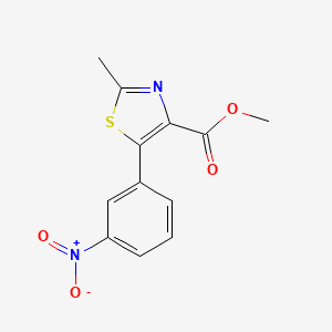 molecular formula C12H10N2O4S B8520998 2-Methyl-5-(3-nitro-phenyl)-thiazole-4-carboxylic Acid Methyl Ester 