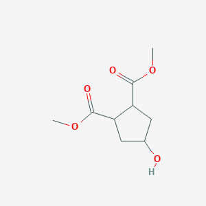 molecular formula C9H14O5 B8521169 4-Hydroxy-cyclopentane-1,2-dicarboxylic acid, dimethyl ester 