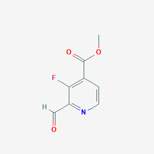 molecular formula C8H6FNO3 B8521250 Methyl 3-fluoro-2-formylisonicotinate 