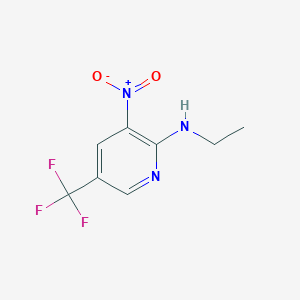 molecular formula C8H8F3N3O2 B8521267 N-ethyl-(3-nitro-5-trifluoromethylpyridin-2-yl)-amine 