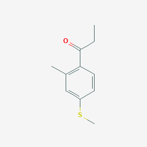 molecular formula C11H14OS B8521355 1-(2-Methyl-4-methylsulfanyl-phenyl)-propan-1-one 