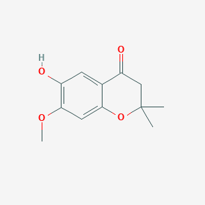 molecular formula C12H14O4 B8521380 2,2-Dimethyl-7-methoxy-6-hydroxychroman-4-one 