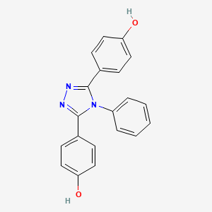 molecular formula C20H15N3O2 B8521392 3,5-Bis(4-hydroxyphenyl)-4-phenyl-1,2,4-triazole CAS No. 133028-33-8