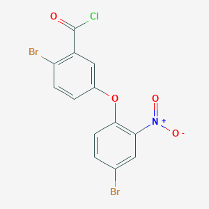 molecular formula C13H6Br2ClNO4 B8521393 2-Bromo-5-(4-bromo-2-nitrophenoxy)benzoyl chloride CAS No. 89292-18-2