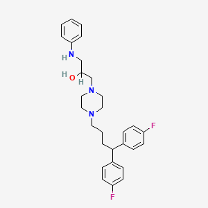 B8521405 1-(4,4-Bis(4-fluorophenyl)butyl)-4-(2-hydroxy-3-phenylaminopropyl)piperazine CAS No. 143759-63-1