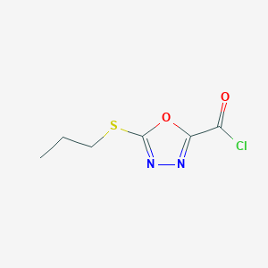 molecular formula C6H7ClN2O2S B8521422 5-(Propylsulfanyl)-1,3,4-oxadiazole-2-carbonyl chloride CAS No. 62373-39-1