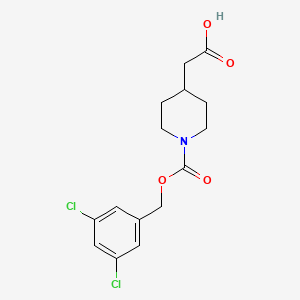 molecular formula C15H17Cl2NO4 B8521461 2-(1-(((3,5-Dichlorobenzyl)oxy)carbonyl)piperidin-4-yl)acetic acid 