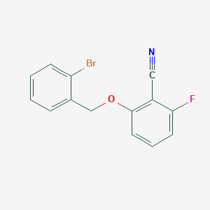 molecular formula C14H9BrFNO B8521468 2-Fluoro-6-(2-bromobenzyloxy)-benzonitrile 