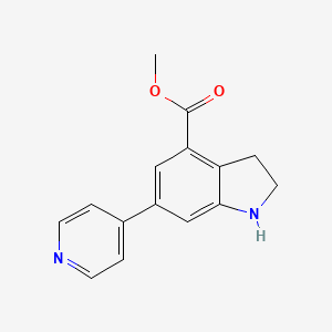 molecular formula C15H14N2O2 B8521473 Methyl 6-(pyridin-4-yl)indoline-4-carboxylate 