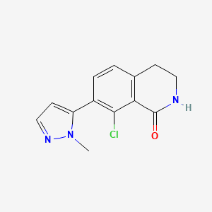 molecular formula C13H12ClN3O B8521481 8-chloro-7-(1-methyl-1H-pyrazol-5-yl)-3,4-dihydroisoquinolin-1(2H)-one 